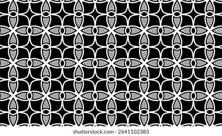 Striking Black and White Geometric Repeating Pattern