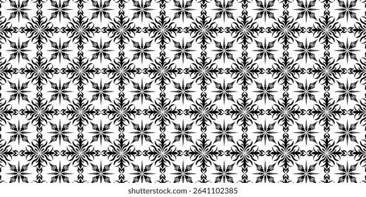 Striking Black and White Geometric Repeating Pattern