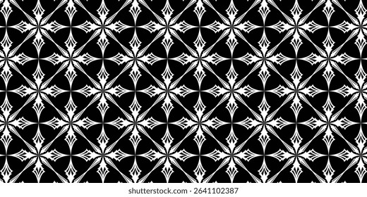 Striking Black and White Geometric Repeating Pattern