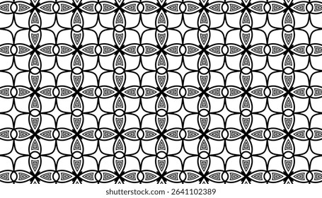 Striking Black and White Geometric Repeating Pattern