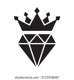 A striking black and white image featuring a crown above a diamond