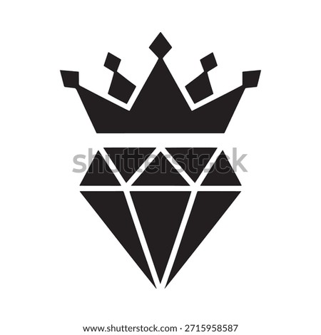 A striking black and white image featuring a crown above a diamond