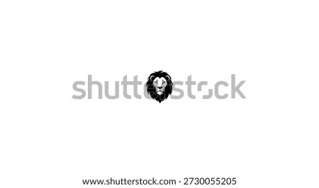 a striking black and white lion head illustration powerful and regal silhouette