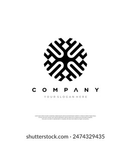 Striking black and white logo