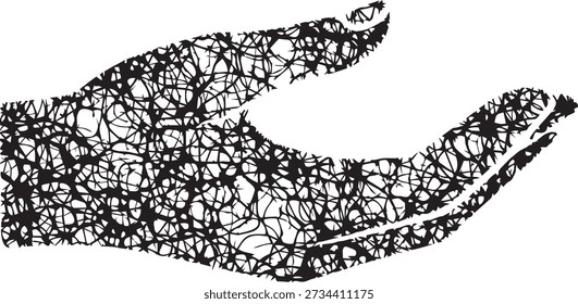 A striking black and white logo, presented as a bold vector graphic designed for maximum visual impact.