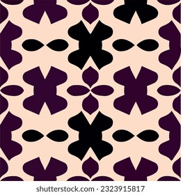 Striking black and white pattern pink background, showcasing dark floral motif that repeats seamlessly in fabric like design.