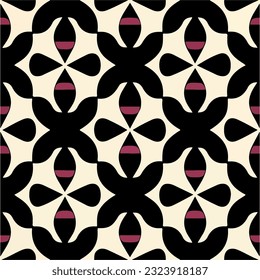 Striking black and white pattern with vibrant red stripe. Inspired by fractal muqarnas, it combines elements of art deco and aizome pattern, creating captivating visual.