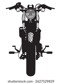 Silhueta de preto e branco impressionante de uma motocicleta de helicóptero clássico