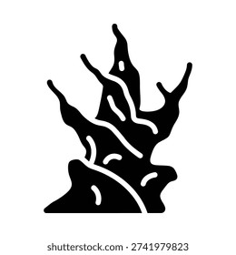 Striking black and white vector illustration of a hand reaching upward symbolizing success, growth, and achievement in a clean minimalist style.