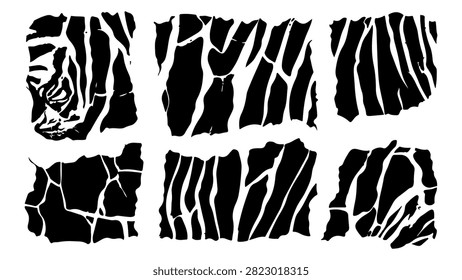 Striking black and white zebra pattern with bold, irregular stripes creating a dynamic visual effect for artistic or decorative use.
