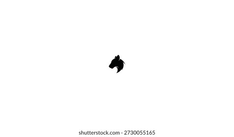 a striking black wolf head profile design bold and simple silhouette