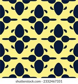Striking black and yellow background with an abstract composition, a seamless repeating fabric pattern exhibiting a captivating and dynamic design.