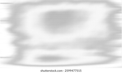 Striking Black-and-White Gradient Halftone Dots Background – Pop Art Template in Vector Format