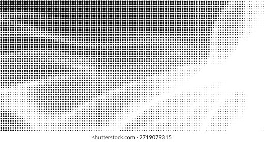 Fondo llamativo de puntos semitonos degradados en blanco y negro: Plantilla de arte Pop en formato de Vector

