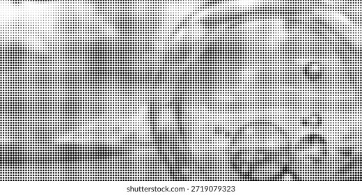 Fondo llamativo de puntos semitonos degradados en blanco y negro: Plantilla de arte Pop en formato de Vector

