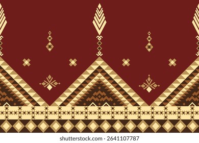 A striking blend of traditional motifs and modern geometrics. This Pattern inspired pattern in deep crimson and gold radiates elegance, ideal for refined design projects.