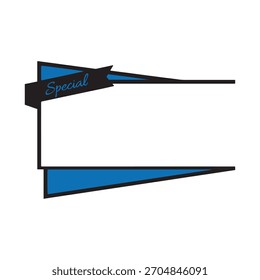Un llamativo Anuncio azul con texto en negrita de "PRECIO", realzado por una elegante cinta "Especial". Ideal para promociones de ventas y descuentos.