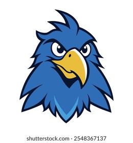 Un llamativo logotipo de mascota de águila azul con alas audaces extendidas, ojos feroces y pico afilado, que encarna la fuerza y la agilidad. Perfecto para Equipos, empresas u organizaciones que buscan impacto.