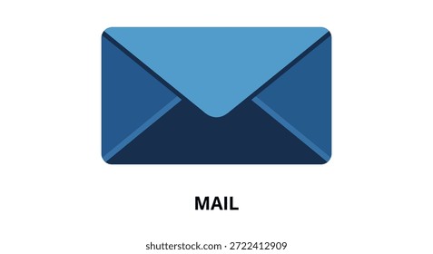 Ein auffälliges blaues Umschlagsymbol in einem sauberen, modernen Silhouettenstil wird angezeigt.