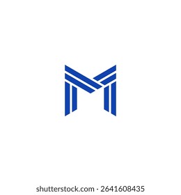 Striking Blue Letter M Logo