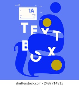 Striking blue poster featuring oversized, fluid typography and contrasting yellow accents, designed for versatile use in music, exhibitions, and marketing materials.