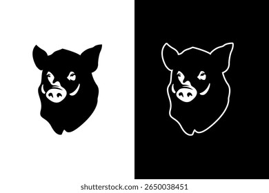 Striking Boar Head Illustration Design