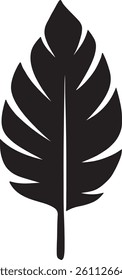 A striking, bold silhouette of a tropical leaf.
