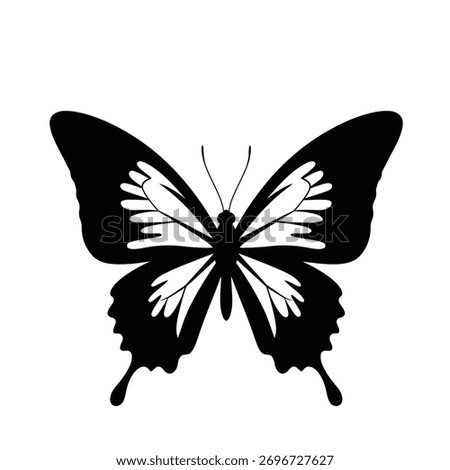 A striking butterfly design, notable for its distinctive silhouette style.