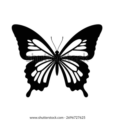 A striking butterfly image, notable for its clean silhouette style.
