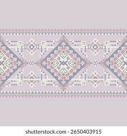 A striking chevron and diamond pattern in sweet pink tones with horizontal tribal bands. Great for fabric, home decor, and cultural-inspired visuals.