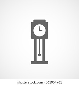 Striking Clock On Wall Flat Icon On White Background