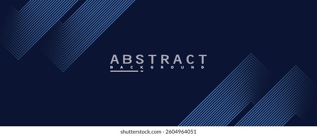 Striking contemporary layout emphasizing a central message area framed by symmetrical ascending linear arrow figures in a soothing dark blue palette, imparting depth and visual engagement