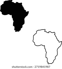 Eine eindrucksvolle Darstellung der afrikanischen Form mit ausgefüllten und skizzierten Stilen in einer fetten Silhouette.