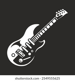 A striking design of an electric guitar illustrates a modern musical instrument. The sleek lines and distinct shape emphasize its artistic appeal and connection to music culture.