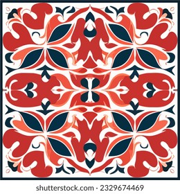 Striking design in red, white, and blue stands out against a bold black background, forming a seamless pattern that exudes a sense of dynamism and style.