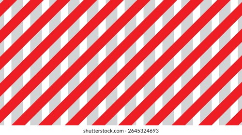 Delícia Diagonal surpreendente: um padrão perfeito cativante de listras de prata negrito e vermelho elegante, perfeito para desenhos modernos e retrô, adicionando um pop de cor e energia dinâmica