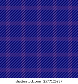 Striking diagonal plaid pattern in rich shades of purple and blue. Ideal for textile designs, website backgrounds, or any project needing a sophisticated geometric texture.