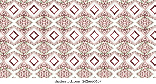 A striking diamond-inspired seamless design with green and red lines, creating a sense of depth and movement.