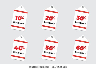 Striking discount tags with red line borders. Great for flash sales, aggressive marketing, and attention-grabbing design.