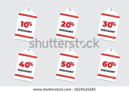 Striking discount tags with red line borders. Great for flash sales, aggressive marketing, and attention-grabbing design.