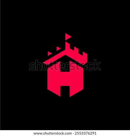 A striking and distinctive logo design that combines a majestic castle with the letter "H" seamlessly integrated into its structure.