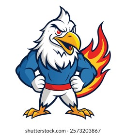 Striking Eagle Fire Mascot Logo Inspiration
