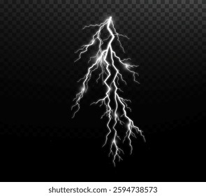 striking electric lightning overlay with a glowing blue flash thunderstorm sky. Perfect for weather visuals, dramatic storm effects, power energy designs, and nature backgrounds. Png