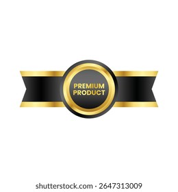 a striking emblem design, centered around a bold declaration of quality. The core element is a circular badge, featuring a black center encircled by a radiant gold ring.