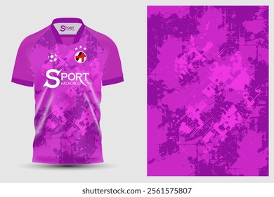 A striking football shirt using a bright purple base with intricate graphic patterns that express movement and power. This shirt features the brand logo "S SPORT".