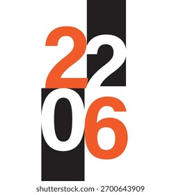 Striking Geometric 2026 Year Design: Abstract Vertical Block Typography for Modern New Year Banners, Corporate Calendar Covers, Future-Themed Event Flyers, and Bold Business Presentations