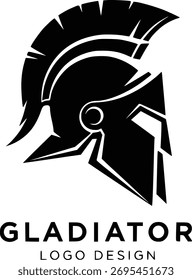 A striking gladiator helmet logo with bold typography, perfect for branding, sports teams, or gaming. Clean and modern design.