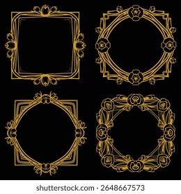 Striking Gold Floral Borders Decorative Opening Collection Impressive Premium Form