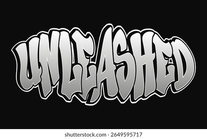 A striking graphic design showcases the word Unleashed in a dynamic graffiti style with a bold, gradient effect against a black background.