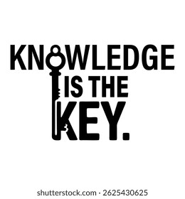 A striking graphic of the text Knowledge is the Key with a key illustration, symbolizing the importance of knowledge in unlocking potential